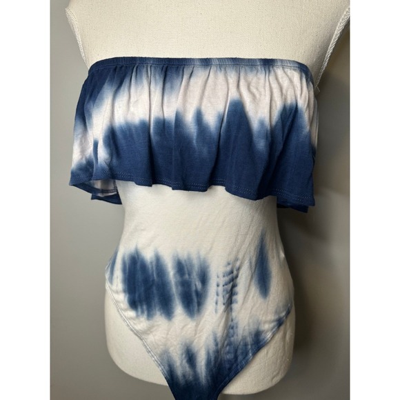 Charlotte Russe Blue & White Bodysuit - Picture 2 of 6